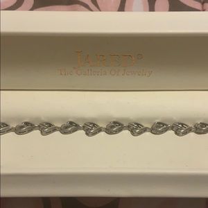 Jared Sterling Silver Diamond Heart Bracelet